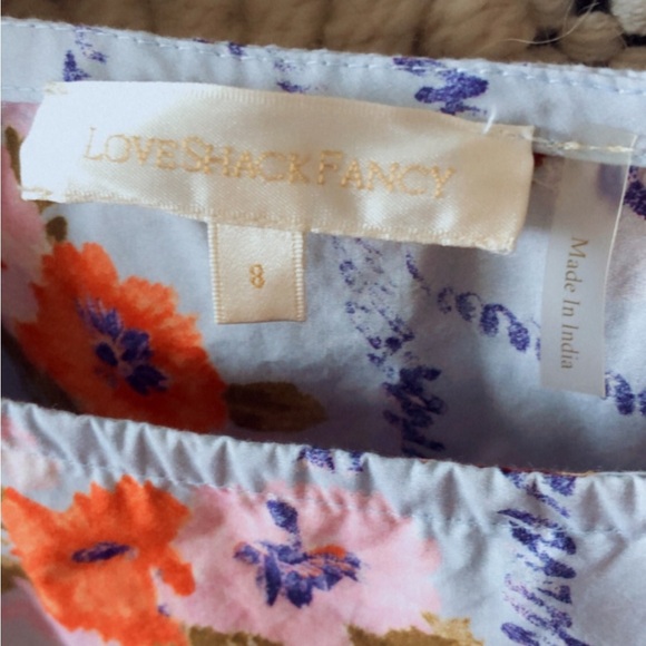 LoveShackFancy Eaton Dress in Lavender Moon Long Sleeve Floral Mini Revolve 8 - Picture 5 of 7